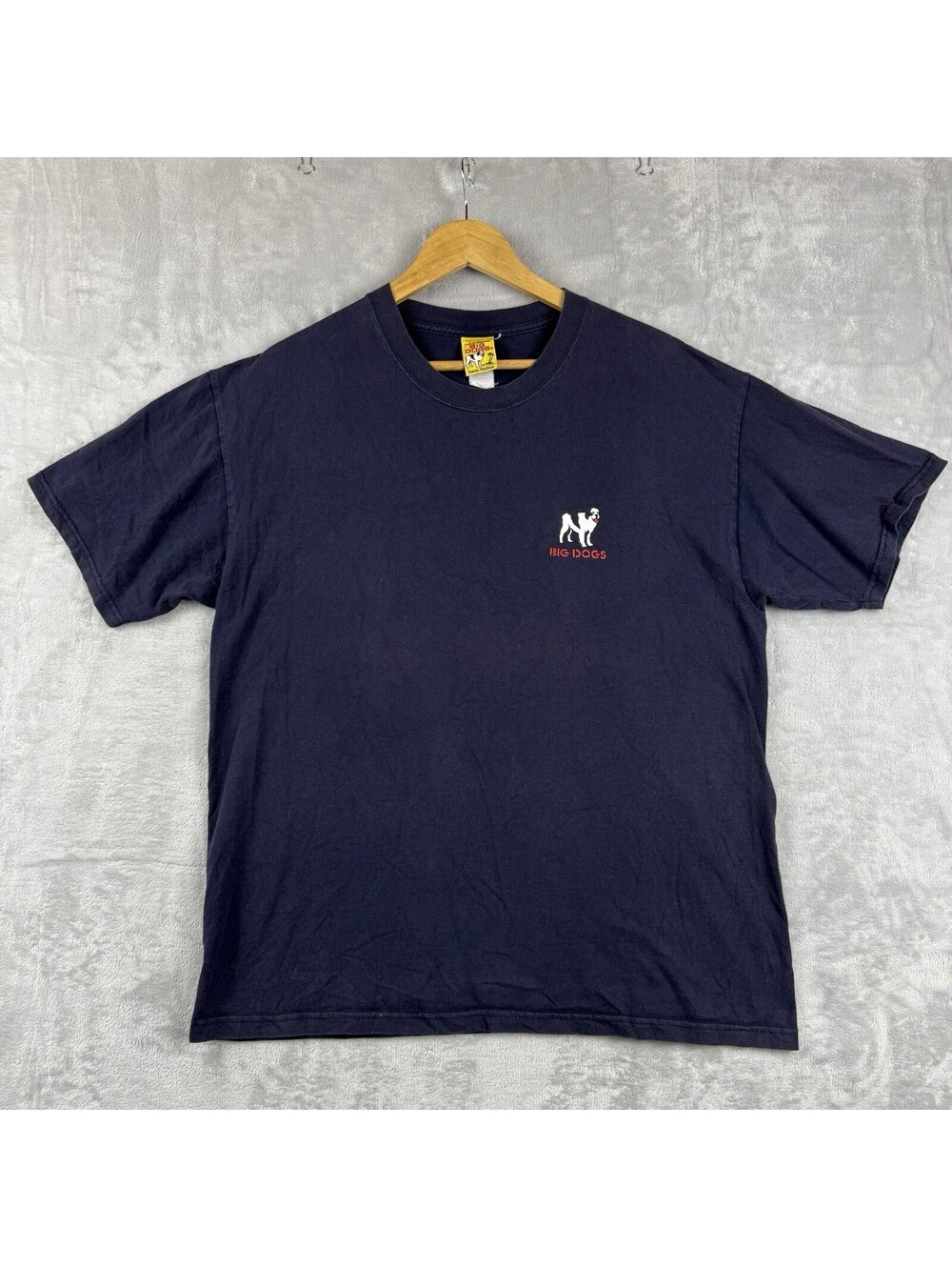 2005 VTG Big Dogs Firefighters 'Get Er Done' Graphic T Shirt Navy Size L Y2K Dog - Picture 3 of 9